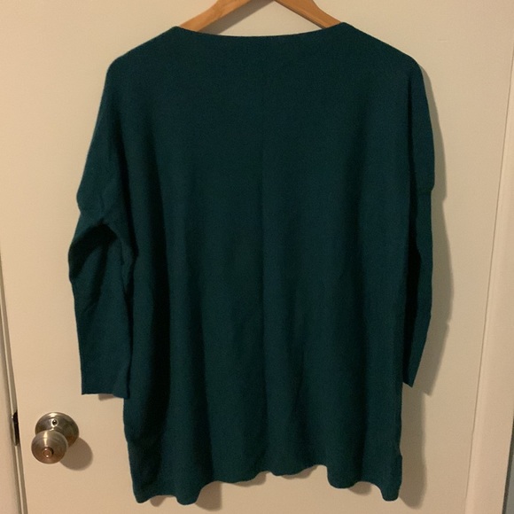 Caroline Morgan Teal Box Oversized Knit Sweater - Picture 4 of 5